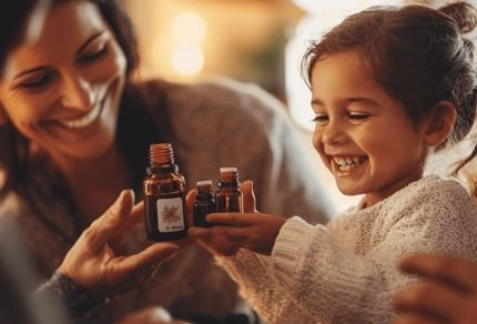 Family and child with Homeopathic herbal remedies